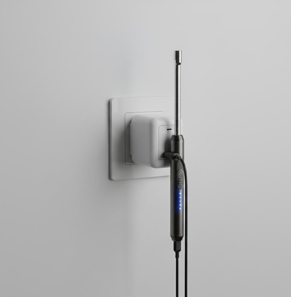 Encendedor Eléctrico Recargable USB con Cuello Flexible – Seguro, Ecológico y a Prueba de Viento