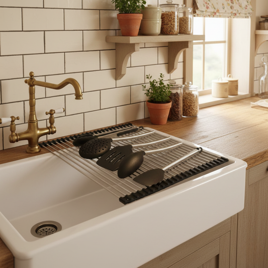 Escurridor De Platos Enrollable para Fregadero - Ahorra Espacio y Mantén tu Cocina Seca